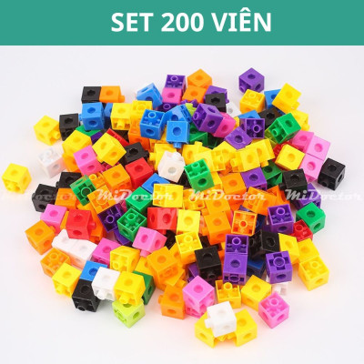 Bộ đồ chơi xếp hình thông minh Number Blocks hình vuông 100 viên - Chính hãng dododios