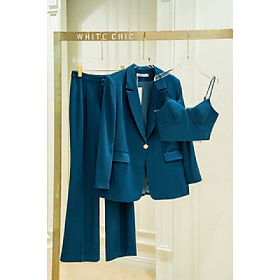 Set áo vest & quần ống vẩy Arcano thiết kế cao cấp WHITE CHIC