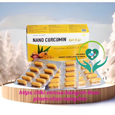 Nano curcumin Gold Kingphar, hộp 30 viên, dùng cho người bị viêm loét dạ dày