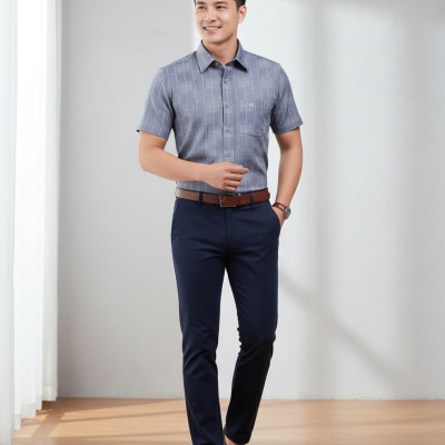 Áo sơ mi nam tay ngắn Khatoco(S-5XL)