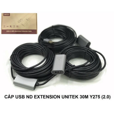 Cáp USB nối dài Extension Unitek 30m Y-275 (2.0) - HÀNG CHÍNH HÃNG