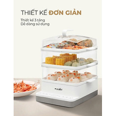 Nồi Hấp điện 3 Tầng MAGIC A-61 Hàng chính hãng