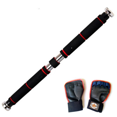 Combo xà đơn treo tường DNS  (KT 80-130cm) không cần bắt vít + Găng tay tập xà đơn