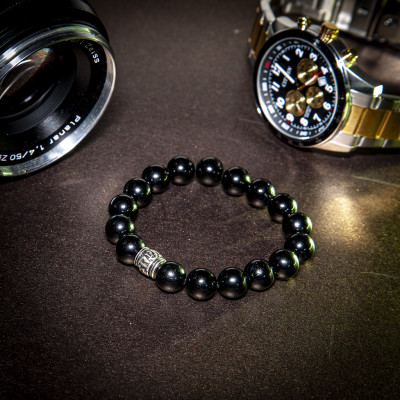 Vòng phong thủy nam Tourmaline đen thiên nhiên VN014