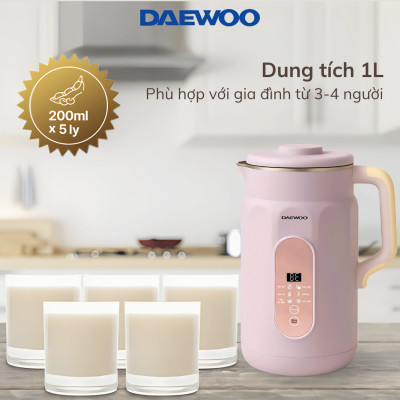 Máy Làm Sữa Hạt Daewoo DWSM-1310 1L, tặng Cẩm Nang 50 Công Thức - Máy Xay Nấu Đa Năng BH 2 năm, Hàng Chính Hãng