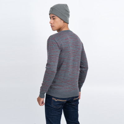 Áo len nam dài tay cổ tròn màu ghi đậm NOVELTY 180582T