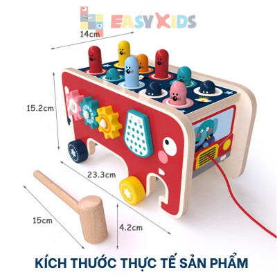Đồ Chơi Đập Chuột Cho Bé Có Nhạc Hình Voi, Đồ Chơi Giáo Dục Đa Năng Montessori