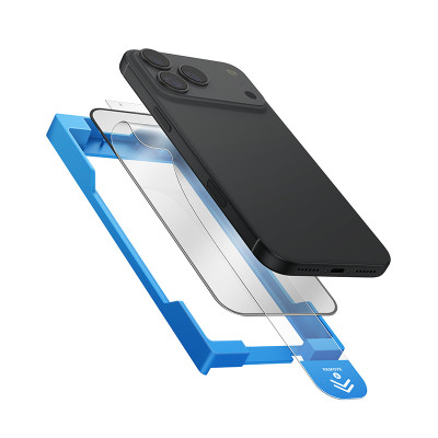 Bộ Dán Kính Cường Lực UNIQ EXOFit™ VIVID/ PRIVACY Cho iPhone 17 Pro Max Trong Suốt & Chống Nhìn Trộm Kèm Khung Dán Hàng Chính Hãng