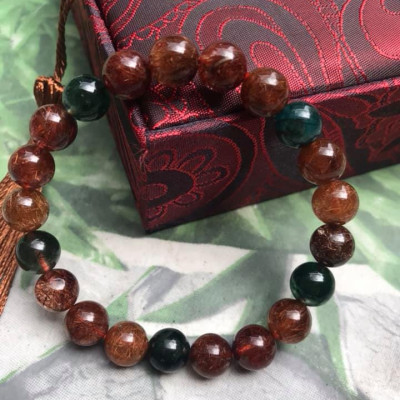 VÒNG THẠCH ANH TÓC TAM TÀI LOẠI BÓNG ĐẸP  SIZE VÒNG 9LY MANG MAY MẮN TÀI LỘC CHO GIA CHỦ 100% ĐÁ THIÊN NHIÊN