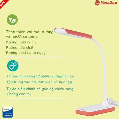Đèn Bàn Cảm Ứng Rạng Đông RD-RL-20.LED V2 Chống Cận Thị, Tiết Kiệm Điện, Thân Thiện Môi Trường