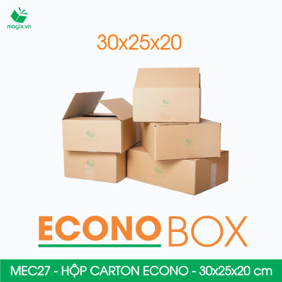 MEC27 - 30x25x20 cm - Combo 100 thùng hộp carton trơn siêu tiết kiệm ECONO