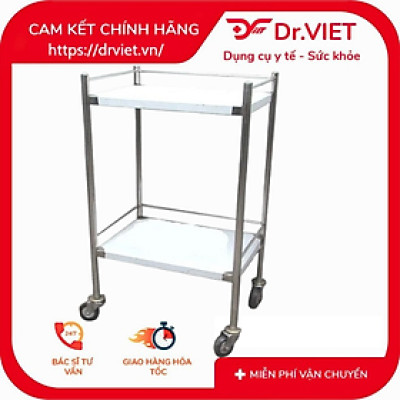 Xe đẩy Inox Drviet - 40x60 - 2 tầng - Không hộc