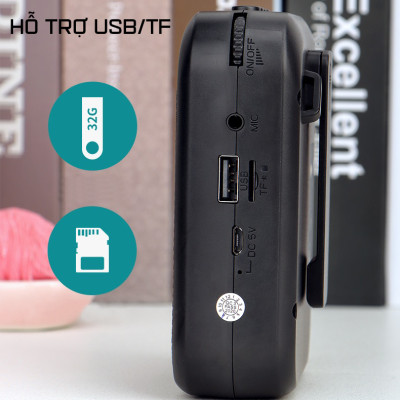 Loa Trợ Giảng Có Dây Hỗ Trợ Nghe Nhạc Bluetooth 5.0 SHIDU SD-M100 - Hàng Chính Hãng