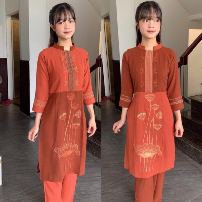 Đồ Lam Đi Chùa # Cách Tân Thêu Hạt Vải Đũi # Quần Áo Nữ # Đồ Bộ Nữ