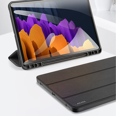 Bao da dành cho SamSung Galaxy Tab S9 Fe Plus chính hãng Dux Ducis Domo chống sốc, có khay đựng bút - hàng chính hãng