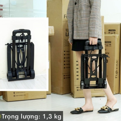 Xe đẩy hành lý - xe đẩy hàng gấp gọn thông minh (đi kèm dây buộc) xe kéo hàng đi chợ đa năng - HENRYSA