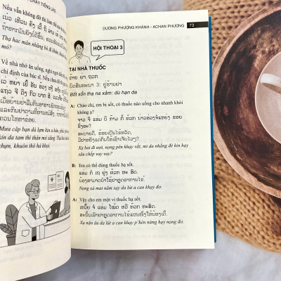 COMBO 2 cuốn: Từ vựng và mẫu câu thực chiến song ngữ Việt - Lào + 30 ngày trôi chảy tiếng Lào 