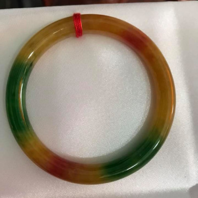 VÒNG CẨM THẠCH 3 MÀU VÀNG XANH ĐỎ ĐẬM Size 50MM x Dầy 7,2mm NỮ 45KG-54KG