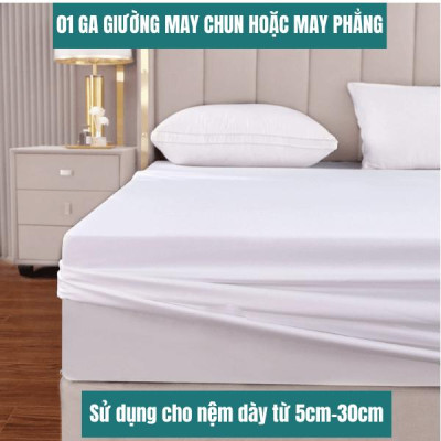 Ga Giường SAGATEX Vải Cotton Độ Bền Cao Tiêu Chuẩn Khách Sạn 5 Sao Chất Vải Cotton T500
