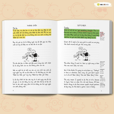 Combo 10 tập Nhật Ký Chú Bé Nhút Nhát - Diary Of A Wimpy Kid BẢN SONG NGỮ kèm audio