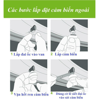 Cảm Biến Áp Suất Lốp TPMS, van ngoài,màn màu, Pin mặt trời