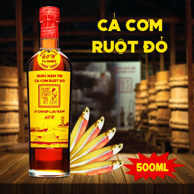 Đặc Sản Phan Thiết - [Cặp 2 Chai - 60N - 500Ml] Nước Mắm Tĩn Cá Cơm Ruột Đỏ Độ Đạm 60N Chai Thuỷ Tinh 500Ml Nước Mắm Truyền Thống