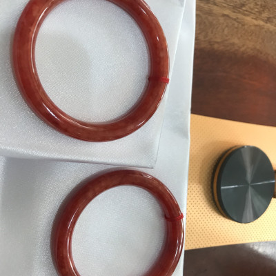 Vòng Cẩm Thạch Đỏ Đẹp A Ni 48mm x chột 7,2mm màu đỏ bông tươi sáng bóng đẹp nữ 40kg - 48kg mệnh hỏa mệnh thổ đeo xuất sắc đẹp món quà tặng ý nghĩa ạ