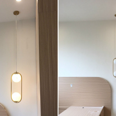 Đèn thả ZATEM chao thủy tinh địa cầu, khung mạ vàng hình Elip 2 đầu độc đáo - kèm bóng LED chuyên dụng (83).