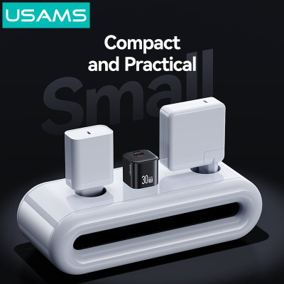 Củ Sạc Nhanh 2 cổng C+A USAMS CC270 30W (GaN Charger) Hàng Chính Hãng