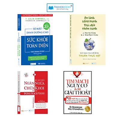 Combo 4 cuốn Bí mật dinh dưỡng + Ăn lành sống mạnh + Động mạch vành + Tim mạch