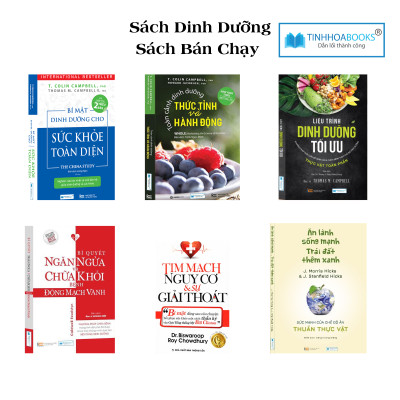 Combo 4 cuốn Bí mật dinh dưỡng + Ăn lành sống mạnh + Động mạch vành + Tim mạch