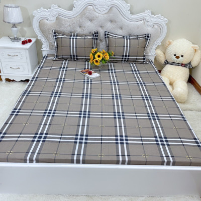 Ga giường chun cotton 100% bọc đệm tặng kèm 2 vỏ gối đầu