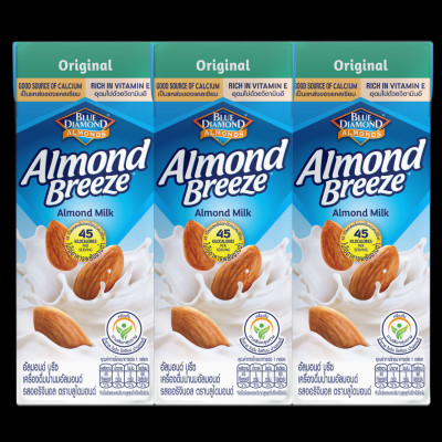 Blue Diamond - Thùng Sữa Hạt Hạnh Nhân ALMOND BREEZE Nguyên Chất 180ml x 24 hộp