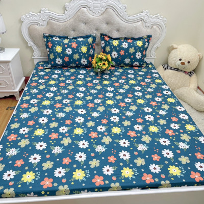 Ga giường chun cotton 100% bọc đệm tặng kèm 2 vỏ gối đầu