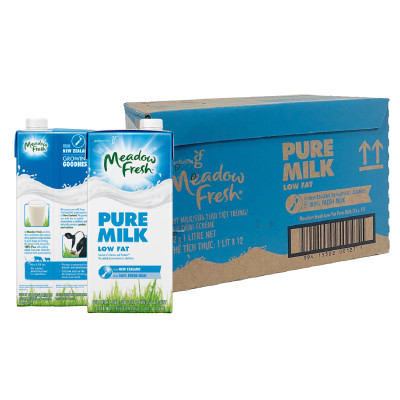 Thùng 12 hộp Sữa tươi tiệt trùng ít béo Meadow Fresh 1L