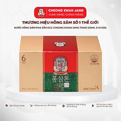 Nước Hồng Sâm Hàn Quốc Pha Sẵn KGC Jung Kwan Jang Tonic (50ml x 10 gói)