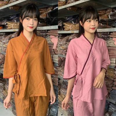 Đồ Lam Đi Chùa # Nhật Nơ Vải Tơ Lụa # Đồ Bộ Nữ # Quần Áo Nữ