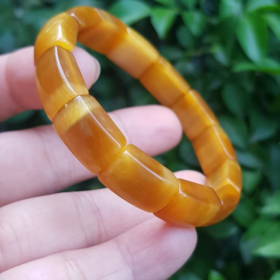 ️️Vòng nữ đá mắt hổ bản khúc đẹp vàng tươi tự nhiên Size vòng freesize tầm Ni 53mm x cao 10mm x dầy 7mm Hợp mệnh kim mệnh thổ mệnh Thủy đeo may mắn xinh đẹp ạ