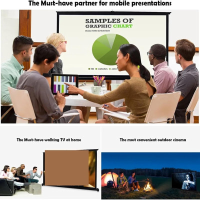 Màn chiếu để bàn Apollo nhỏ gọn 40 inch, 50 inch, chuyên dành cho máy chiếu mini, gọn nhẹ, di động - Hàng nhập khẩu