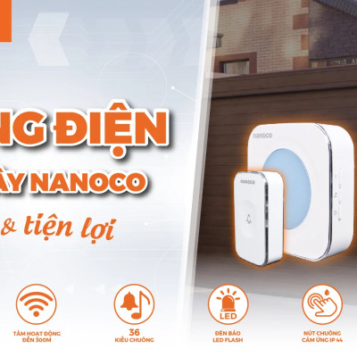Chuông điện không dây Nanoco ND157 - Hàng chính hãng