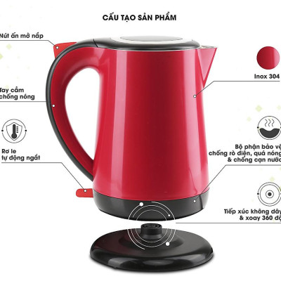 Ấm Điện Siêu Tốc Rạng Đông 1.7 Lít Chính Hãng