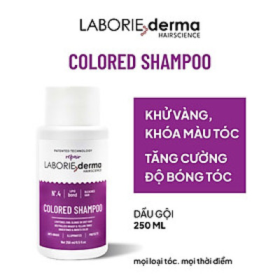 Dầu gội tím giúp làm sáng và đều màu tóc LABORIE derma Colored Shampoo - 250ml