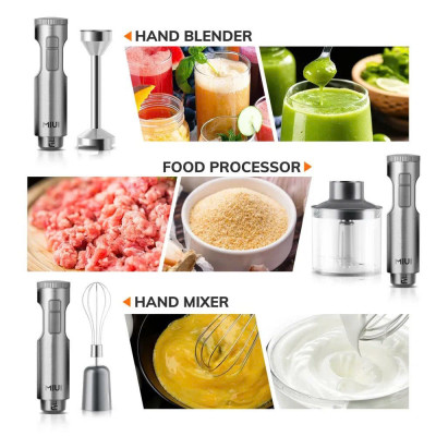 Máy Xay Cầm Tay Đa Năng Cao Cấp MIUI Multiquick 4-In-1 220V 1000W SUS304 14-Speed Chuyên Dùng Cho Quán Ăn Gia Đình