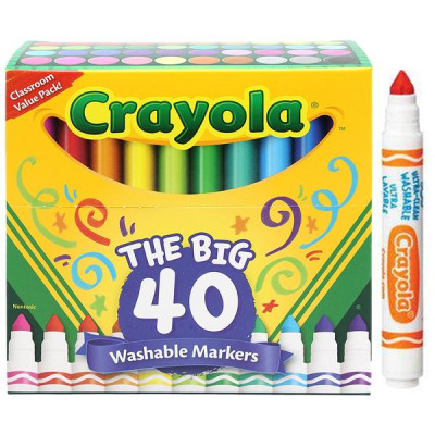 Hộp 40 Bút Lông Màu Crayola Nét Đậm - Dễ Tẩy Rửa - Crayola 587858