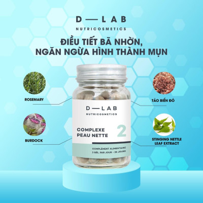 Viên uống D-LAB • Ngăn ngừa mụn ️ • Điều tiết bã nhờn ️• Chăm sóc da • Complexe Peau Nette • Clear Skin Complex • Pháp