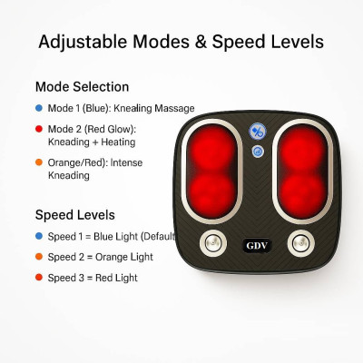 [Tặng củ sạc + cáp sạc] Máy Massage Bàn Chân Không Dây GDV YM-SU7 Bấm Huyệt, Rung Gót, Chườm Ấm - Màu Ngẫu Nhiên - Hàng Chính Hãng