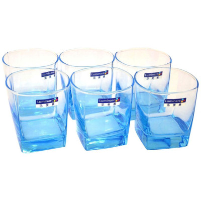 Bộ 6 cốc (ly) thủy tinh vuông thấp Luminarc Sterling 30cl - J1582 | Hàng chính hãng