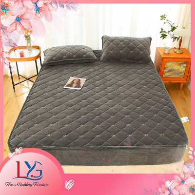 Thảm nỉ bọc đệm LYG thêu họa tiết siêu êm ái tặng kèm 2 vỏ gối cùng màu