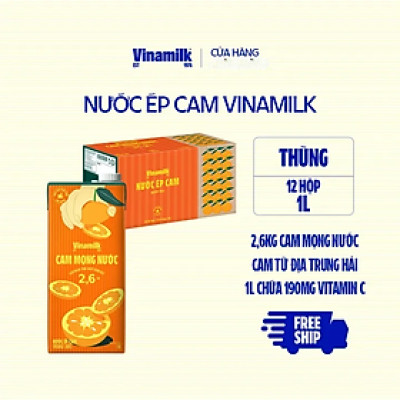Combo VFRESH Nước cam ép 100% 1 Lít -Vinamilk