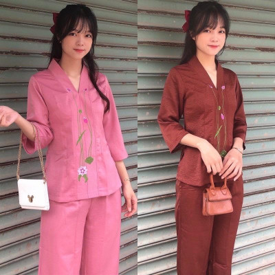 ĐỒ LAM ĐI CHÙA  Sen Lụa Pháp Cao Cấp